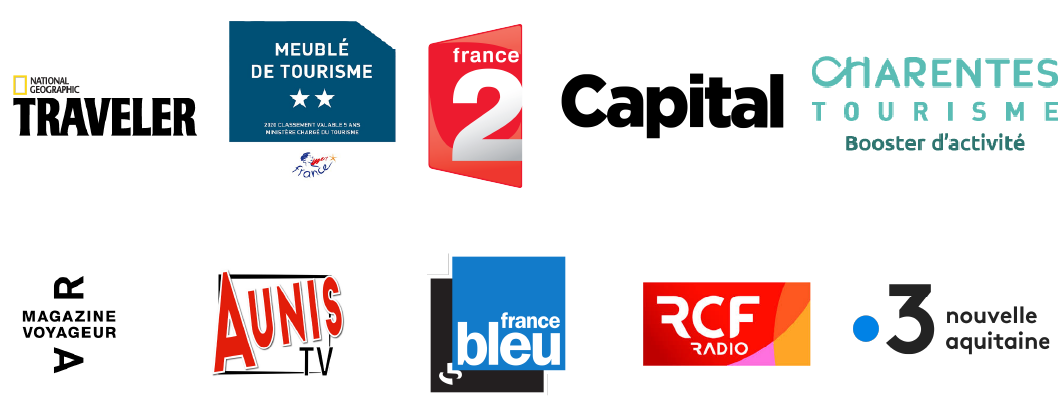 Les EcoloGites de La Rochelle, bannière de logo de nos partenaires, labels et presse